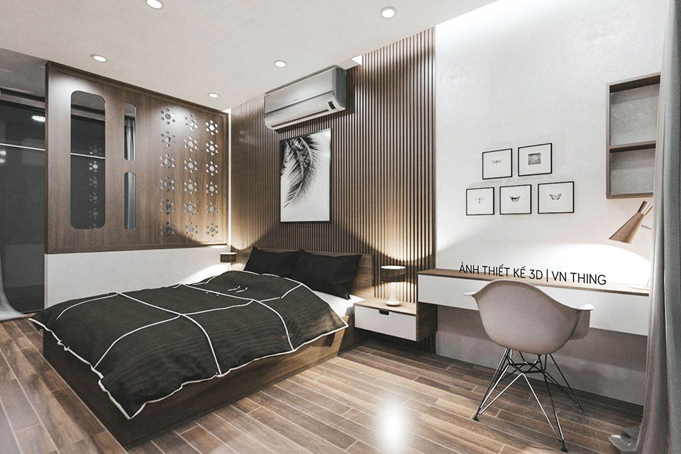 Phối cảnh 3D phòng ngủ khách sạn - VN THING