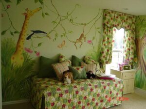 phòng ngủ trẻ em chủ đề rừng nhiệt đới (6)