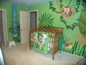 phòng ngủ trẻ em chủ đề rừng nhiệt đới (9)