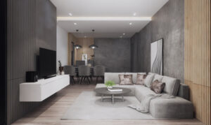 thiết kế trần thạch cao phẳng phòng khách (4)