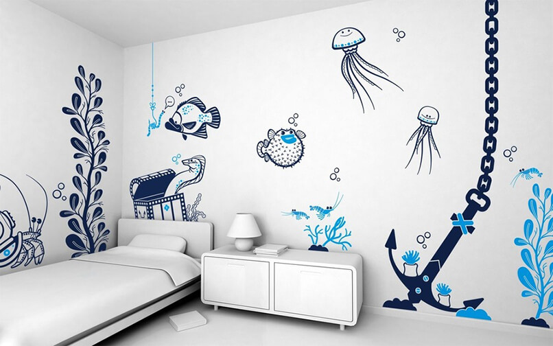 Vẽ Tường Phòng Ngủ Cute, Thanh Lịch, Cá Tính (40 Ý Tưởng) | Vn Thing