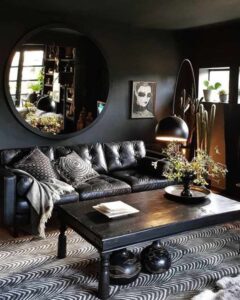 thiết kế phòng khách màu tối (7)