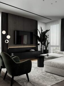 thiết kế phòng khách màu tối đẹp (6)