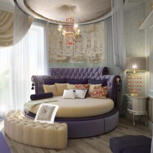 thiết kế giường tròn trong phòng ngủ (1)