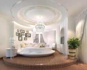 thiết kế giường tròn trong phòng ngủ (3)