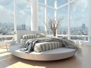 thiết kế giường tròn trong phòng ngủ (7)