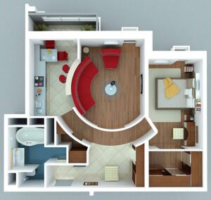 thiết kế căn hộ 1 phòng ngủ (5)