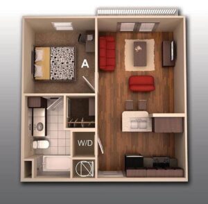 thiết kế căn hộ 1 phòng ngủ (8)