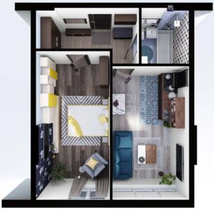 thiết kế căn hộ 1 phòng ngủ đẹp (9)