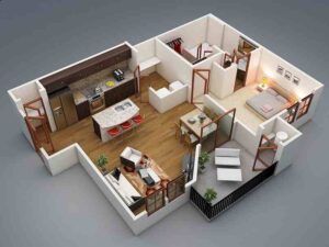 thiết kế thiết kế căn hộ 1 phòng ngủ (6)