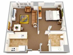 thiết kế thiết kế căn hộ 1 phòng ngủ (7)