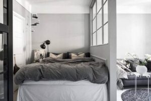phòng ngủ tông xám trắng độc đáo (2)