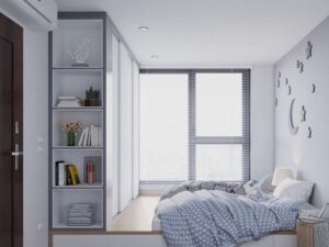 thiết kế phòng ngủ cho bé gái màu xanh (1)