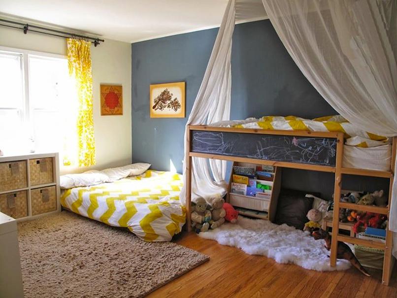 thiết kế phòng ngủ chung cho bố mẹ và con (3)