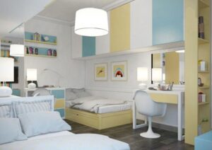 thiết kế phòng ngủ chung cho bố mẹ và con khoa học (4)