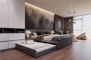 ý tưởng thiết kế phòng ngủ chung cho bố mẹ và con (9)