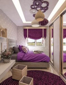 phòng ngủ màu tím đẹp, độc đáo (7)