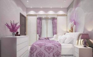 phòng ngủ màu tím nữ tính, sang trọng (2)