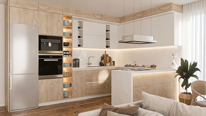 thiết kế nội thất phòng bếp hiện đại (2)