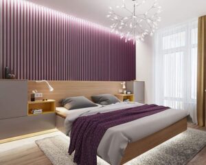 thiết kế phòng ngủ màu tím nữ tính (4)