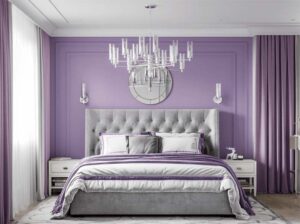 thiết kế phòng ngủ màu tím xinh đẹp, nữ tính (1)