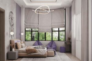 thiết kế phòng ngủ màu tím xinh đẹp, nữ tính (6)