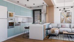 ý tưởng thiết kế phòng khách kết hợp bếp cho nhà nhỏ (10)