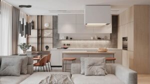 ý tưởng thiết kế phòng khách kết hợp bếp cho nhà nhỏ (5)